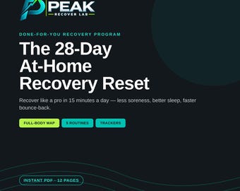 Muscle Recovery Program | 28-Day Massage Gun & Mobility Plan | Printable PDF