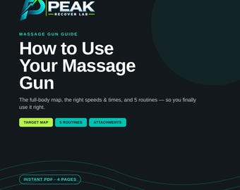 Massage Gun Guide | Printable PDF Cheat Sheet, Body Map & Routines