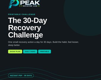 30-Day Recovery Challenge | Printable Daily Muscle Recovery Plan PDF