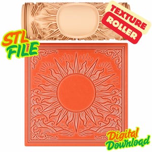 Sunburst Ocean Texture Roller STL-fil – Strålande sommardesign för lera, keramik och fondant