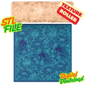 Frogs Texture Roller STL File – Engraved Stamp Roller for Clay, Pottery, Fondant and Crafts