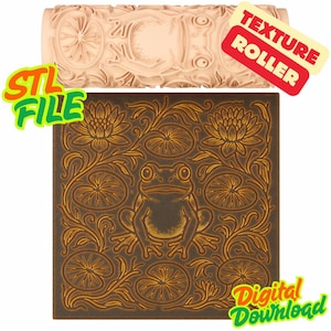 Frog Texture Roller STL File – Engraved Stamp Roller for Clay, Pottery, Fondant and Crafts