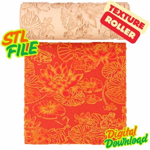 Frogs and Lilypads Texture Roller STL (Digital Download)