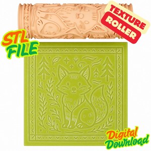 Cozy Fox Texture Roller STL – Clay Pattern for Polymer, Pottery, Fondant & Crafts