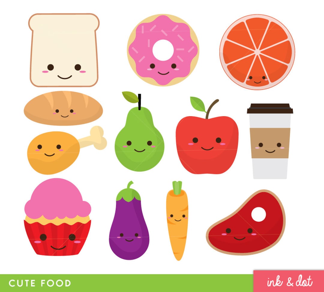Cute Food Clip Art Fruit Donut Kawaii Faces Food Clipart - Etsy Cute Food Clip Art Fruit Donut Kawaii Faces Food Clipart - Etsy