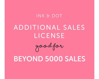 Additional Sales License for beyond 5000 sales of One Clipart Set - Commercial Use of Digital Graphics and Clip Art Sets