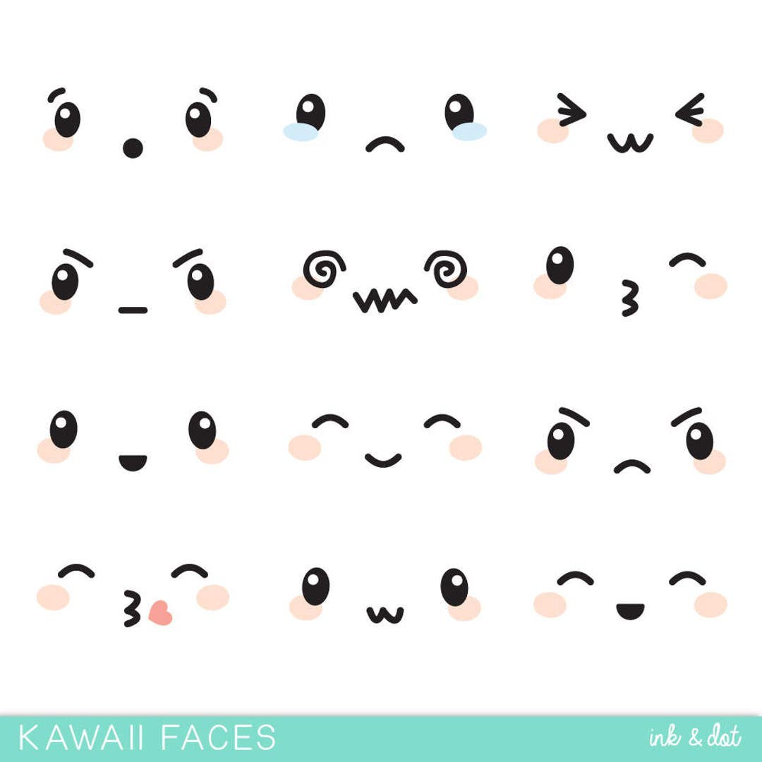 Set Of Kawaii Smile Emoticons And Japanese Anime Emoji Faces Expressions  Smile Icons Line Art Isolated Vector Illustration On Yellow Background  Concept For World Smile Day Smiling Card Or Banner Royalty Free