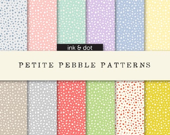 Petite Pebble Patterns Digital Paper - small pattern digital paper pack, backgrounds, patterns, clipart, pink, green - Instant Download