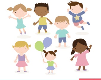 Children Clip art, Cute kids graphics, birthday, party, children, people, school, birthday, kids - Commercial & Personal - Instant Download