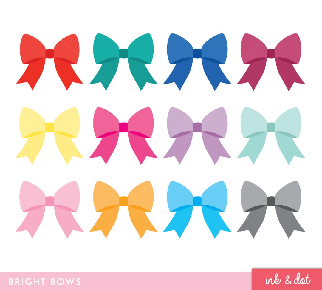 Cute Bows, Bowties, Clipart, Colorful Ribbons, Scrapbooking Bows, Baby  Shower Ribbons, Cute Commercial or Personal Use INSTANT DOWNLOAD 
