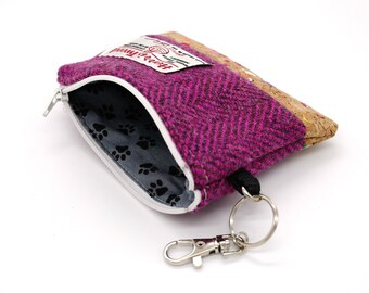 Yellow Tartan Stocking Filler Harris Tweed Coin Purse Change Pouch