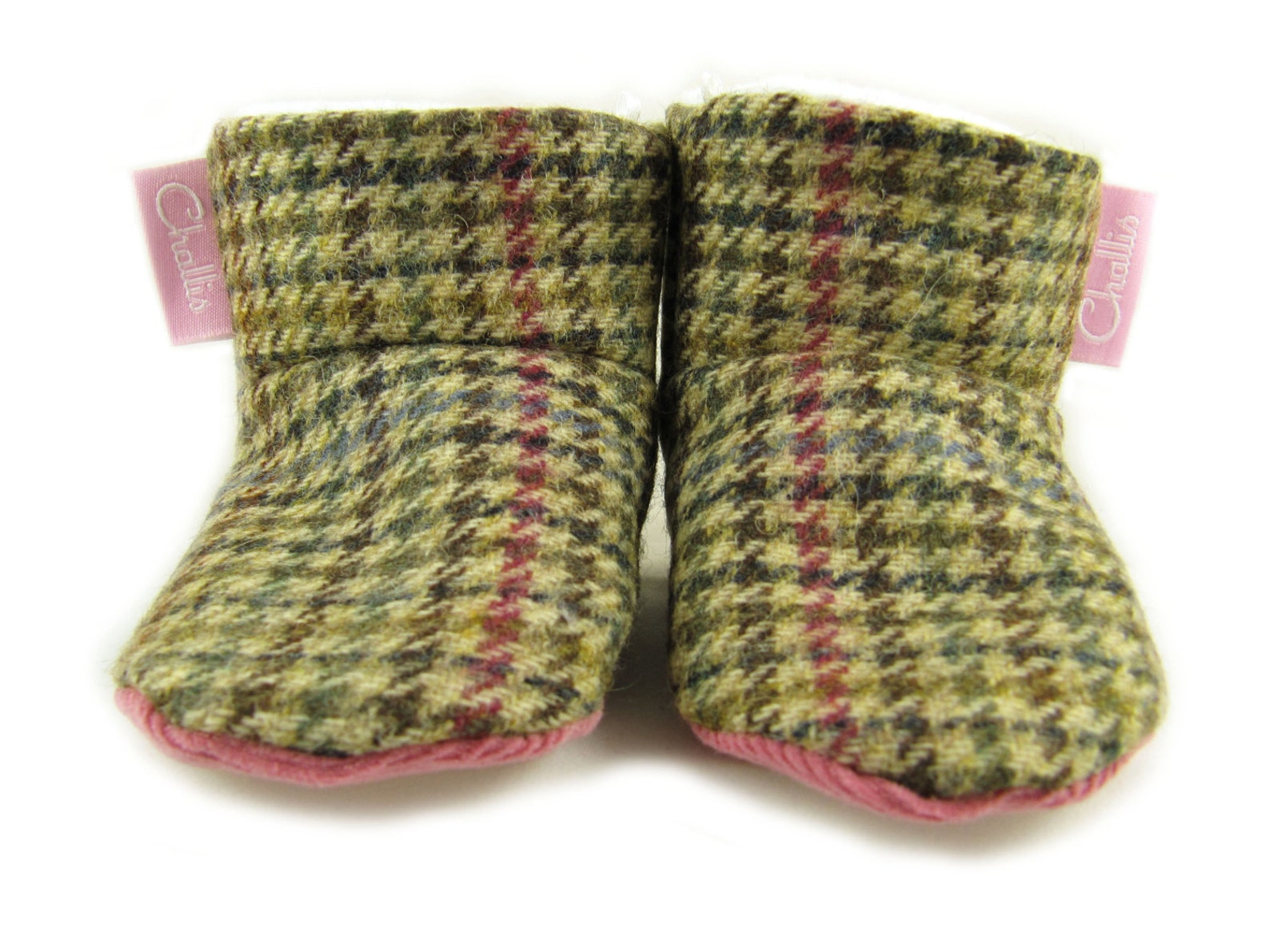 Warm fleece lined baby booties fleece lined tweed pink Etsy