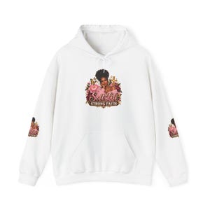 Soft Life Strong Faith Hoodie | Floral Afro Woman Illustration