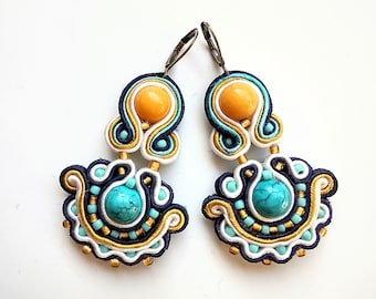 earrings-soutache earrings-boho style-ethnic-hand embroidered jewelry-soutache South Island