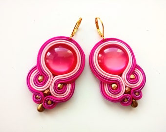 Earrings-soutache earrings-boho-ethnic-handmadeJewelry-soutache from Poland-OOAK Candy