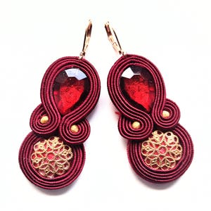 kolczyki sutaszowe Red