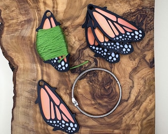 Monarch Butterfly Wing Floss Bobbins, Embroidery Organizer, Set of 5 or 10