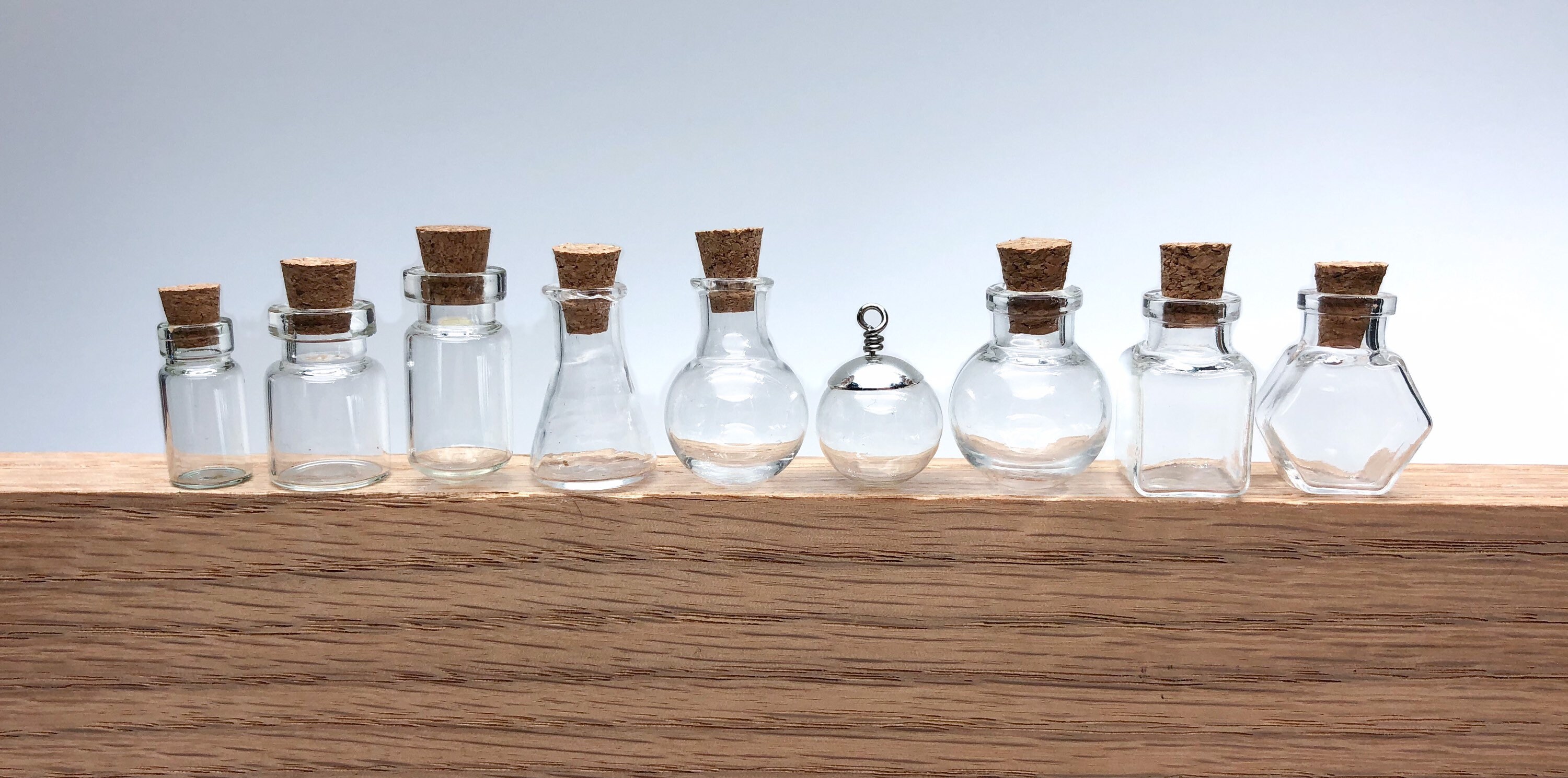 Mini Bottles Sample Set, 9 styles, Small, pendant or miniatures sized