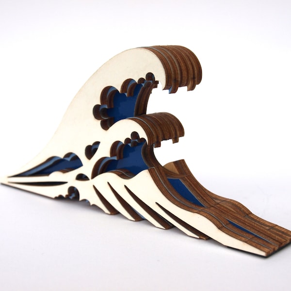 The great wave off Kanagawa wooden doorstop