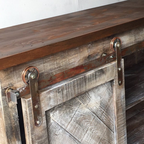 Custom Barn Door Media Console