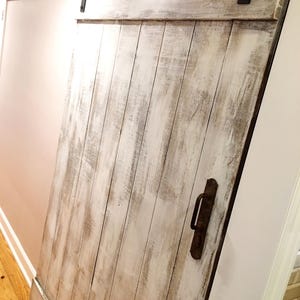 White Barn Door Vertical Plank Barn Door Shabby Chic White Custom Sliding Barn Door