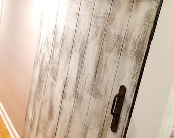 White Barn Door Vertical Plank Barn Door Shabby Chic White Custom Sliding Barn Door