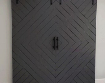 Custom Painted Chevron Barn Door, Aztec Design