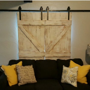 Shabby Chic Barn Door Shutters, Sliding Barn Door Window Shutters