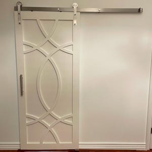 Custom Scroll Sliding Barn Door, Swirl Design Door