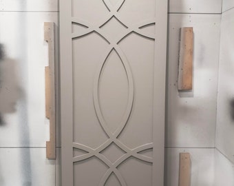 Custom Scroll Sliding Barn Door, Swirl Design Door