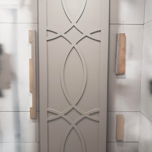 Custom Scroll Sliding Barn Door, Swirl Design Door