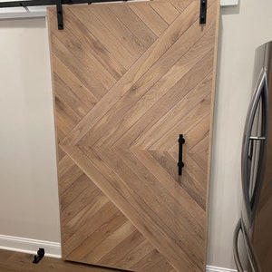 Chevron Barn Door, White Oak Chevron Barn Door