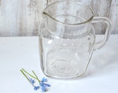 Vintage Pressed Glass Pitcher With Star on Bottom
