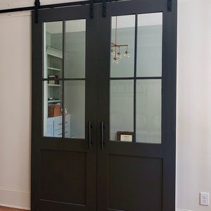 Custom Built Glass French Door, Sliding Barn Door, Hinged Door, Glass Barn Door