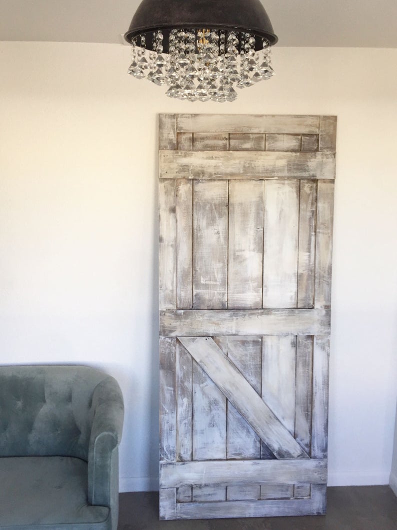 Shabby Chic White Barn Door Rustic White Barn Door | Etsy