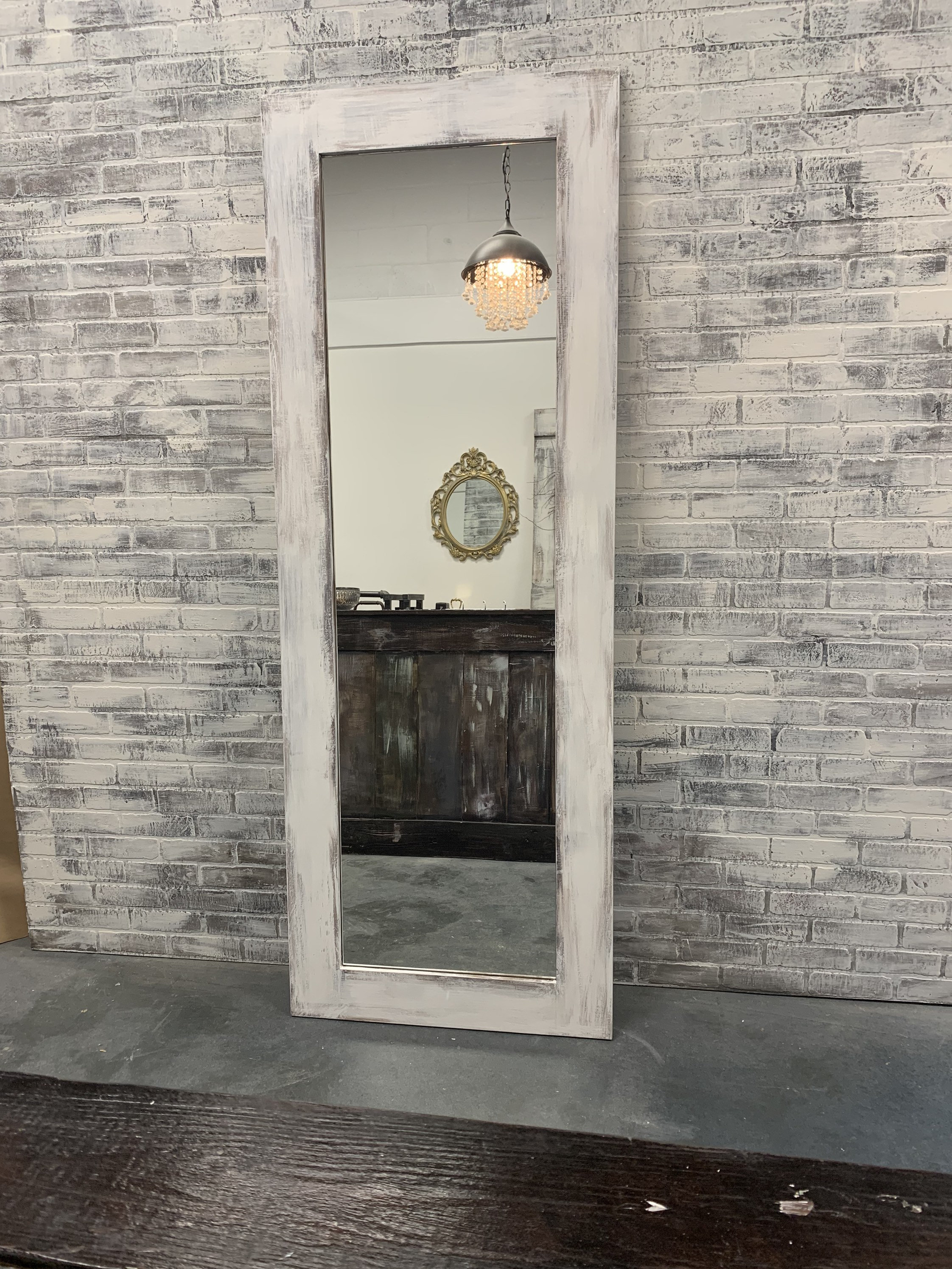 Custom Framed Mirror Barn Door Shabby Chic Mirrored Barn Door Etsy
