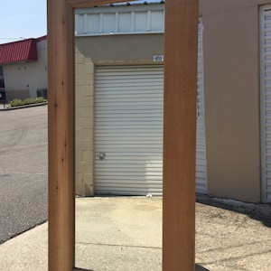 Custom Mirrored Sliding Barn Door, Mirrored Frame Barn Door, Natural Cedar Wood Door with Mirror