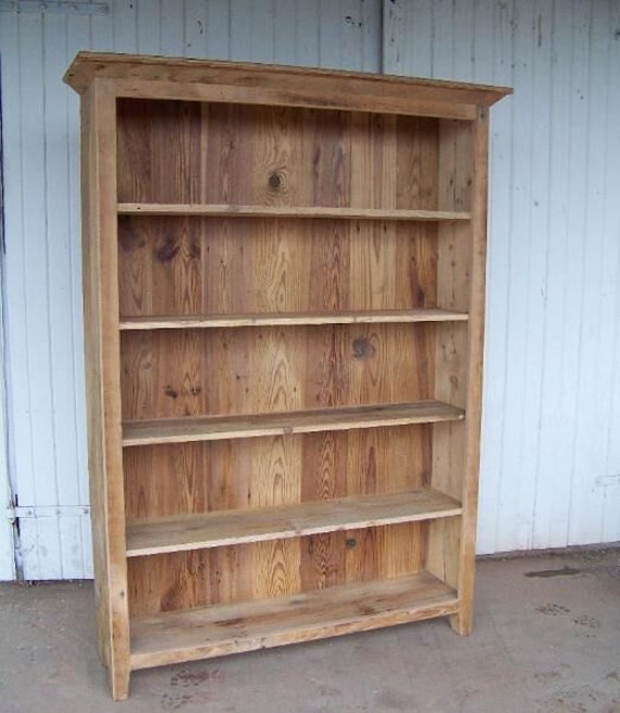 Reclaimed Pine Bookcase Unfinished Etsy