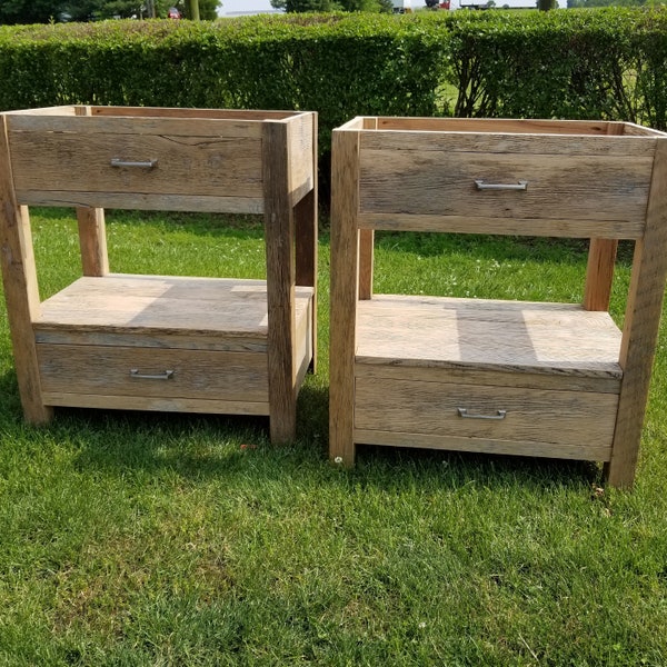 Reclaimed Oak Post Style Barn Wood  Vanity, Bathroom Vanity, Rustic Vanity, Farmhouse furniture, 24,30,36,42,48 &60"