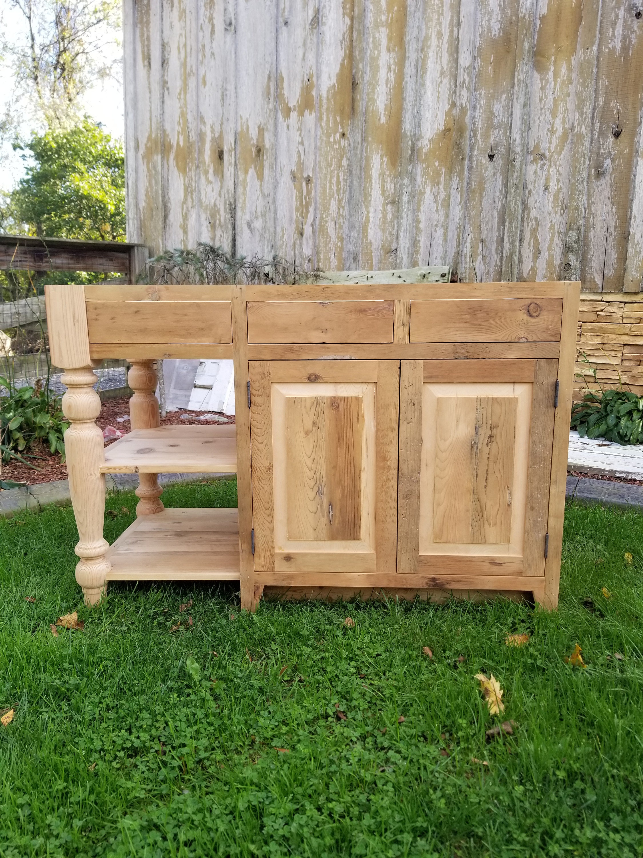 Farmhouse Quilting Frame or Kitchen Island Base, Antique Country Pine #32601