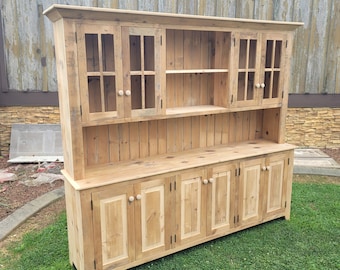Taking orders! Farmhouse Hutch,Barnwood farmhouse,Stepback Hutch,Farm Hutch,Buffet with Hutch,7 x 78 Reclaimed Oak,Reclaimed Pine