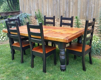 Reclaimed Oak Dining Chair: Unfinished Farmhouse Kitchen Chair