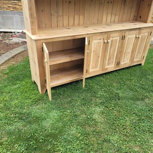 Back in stock Farmhouse Hutch,Barnwood farmhouse,Stepback Hutch,Farm Hutch,Buffet with Hutch,7 x 78 Reclaimed Oak,Reclaimed Pine afbeelding 8