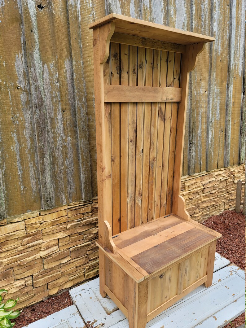 Unfinished Hall Tree Entryway Bench Hall Tree Bench Coat Etsy