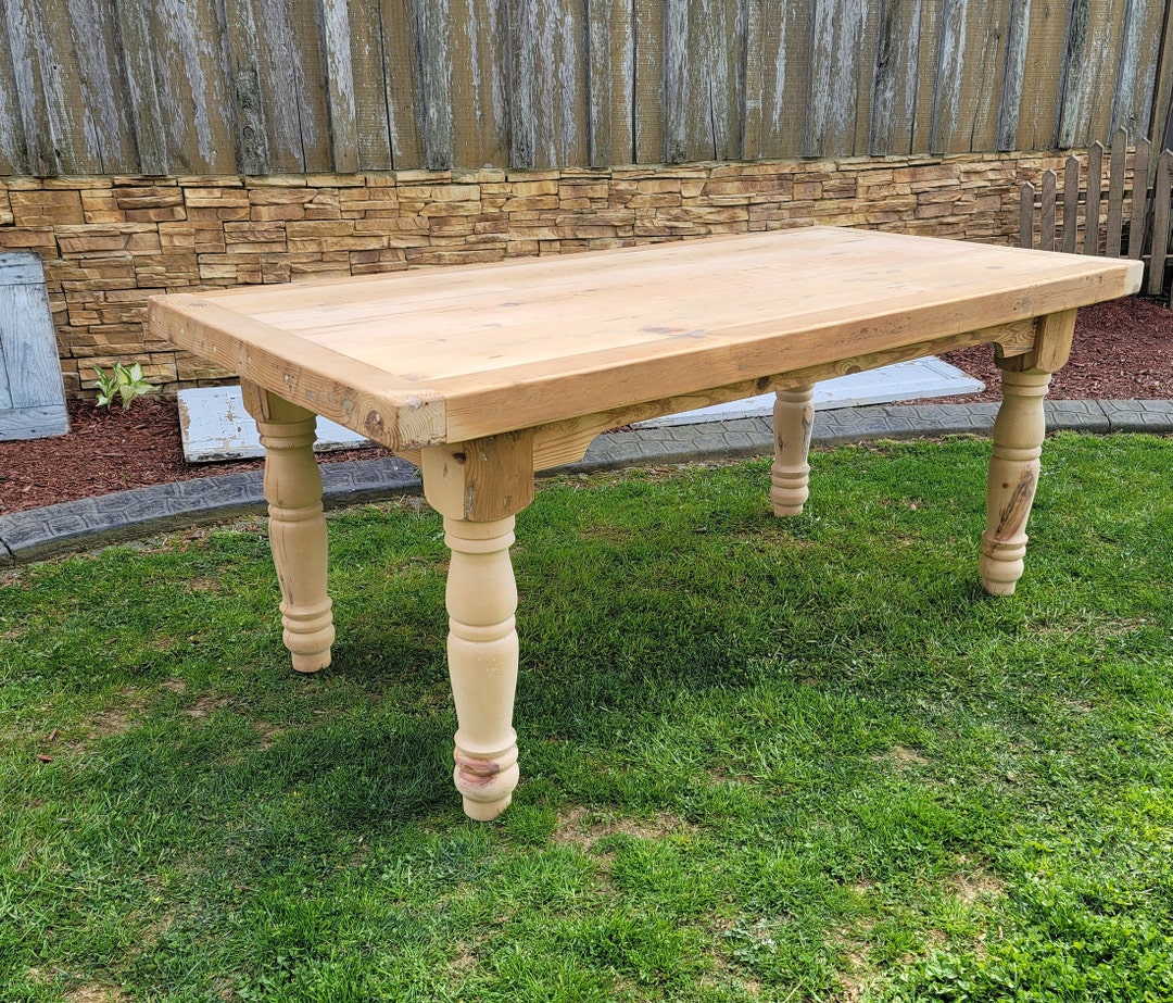 Reclaimed Pine Barnwood Farmhouse Table, Rustic Harvest Dining Table - Etsy