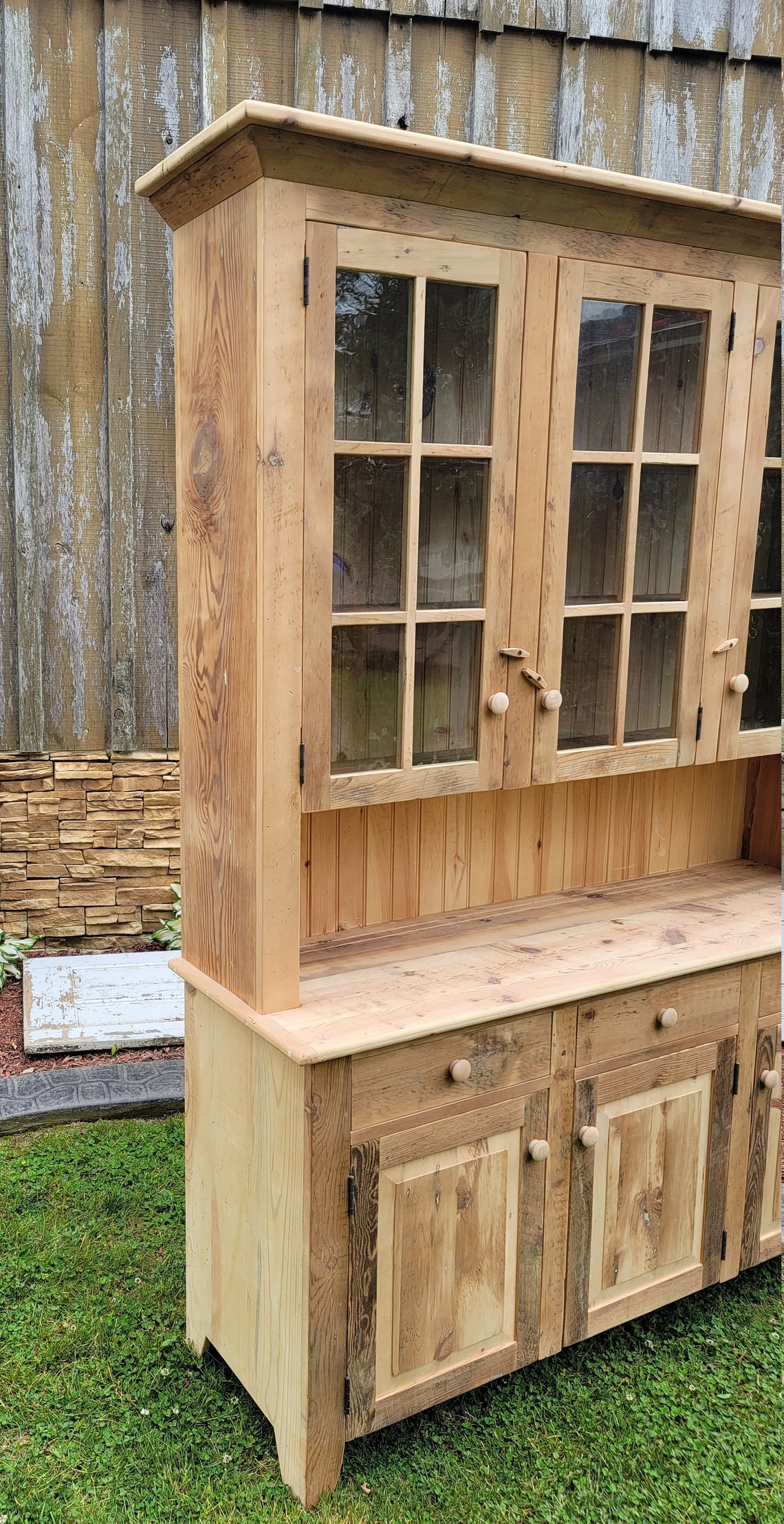 Barnwood Hutch Reclaimed pine Hutch Barnwood farmhouse Etsy