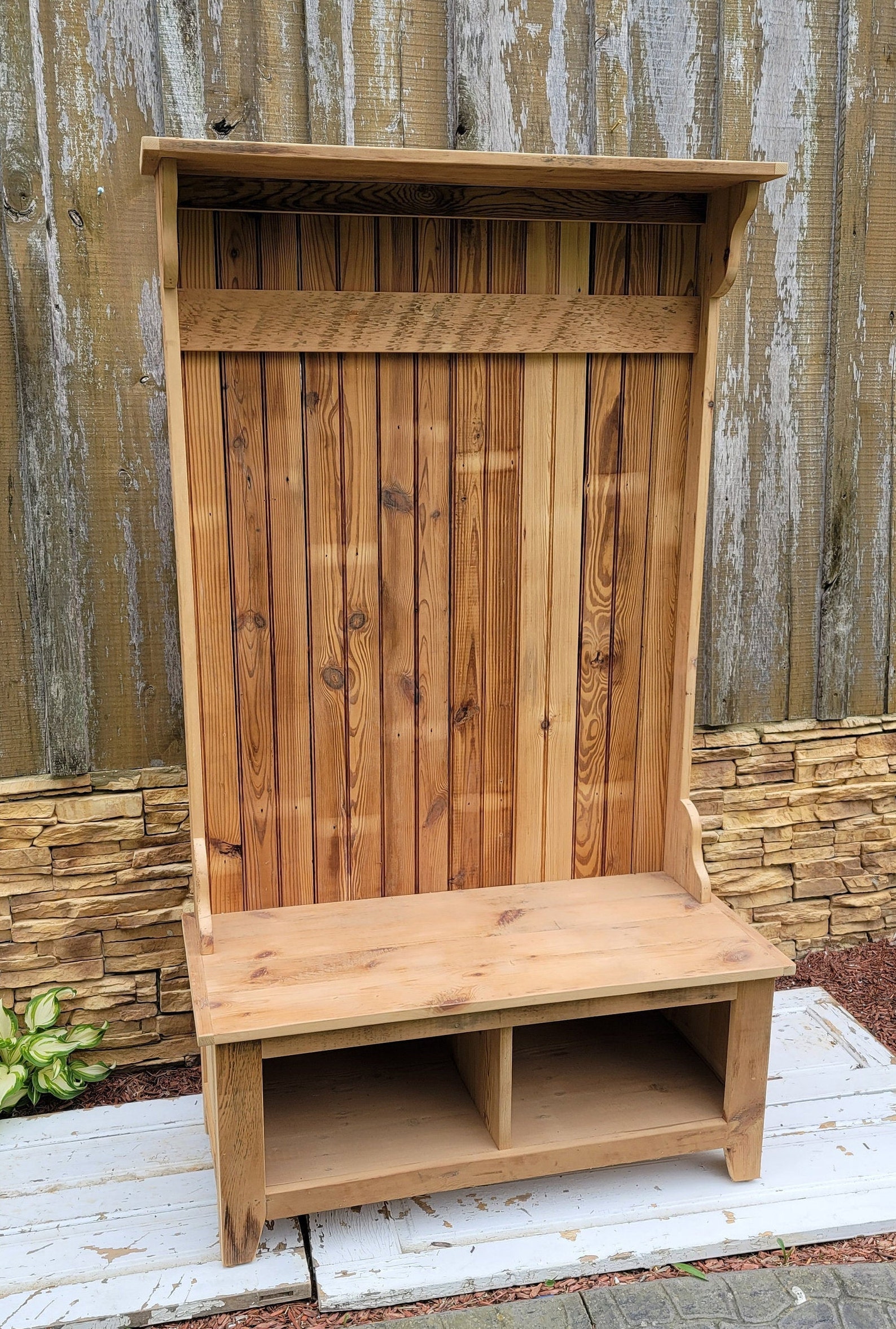 Unfinished Hall Tree Entryway Bench Hall Tree Bench Coat Etsy