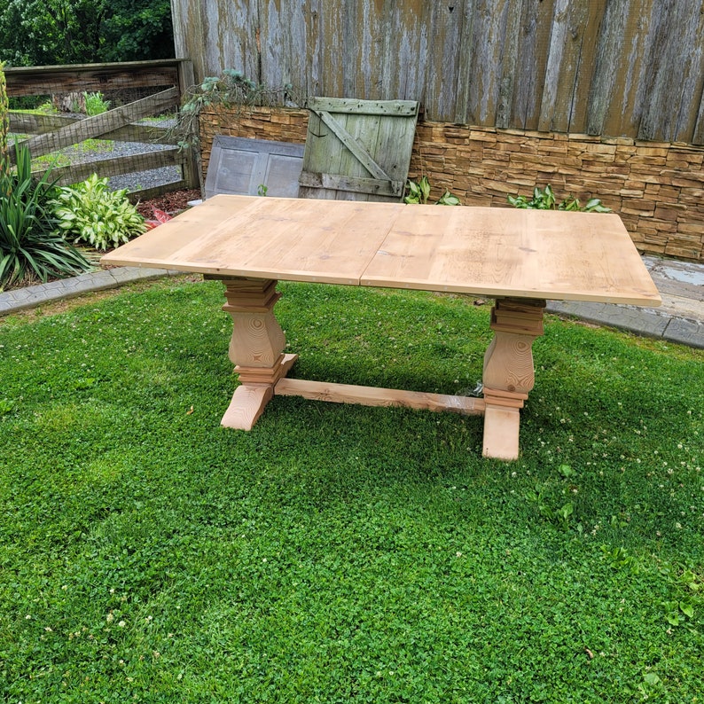Barnwood Extension Farm Table: Reclaimed Wood Trestle Dining Table - Etsy