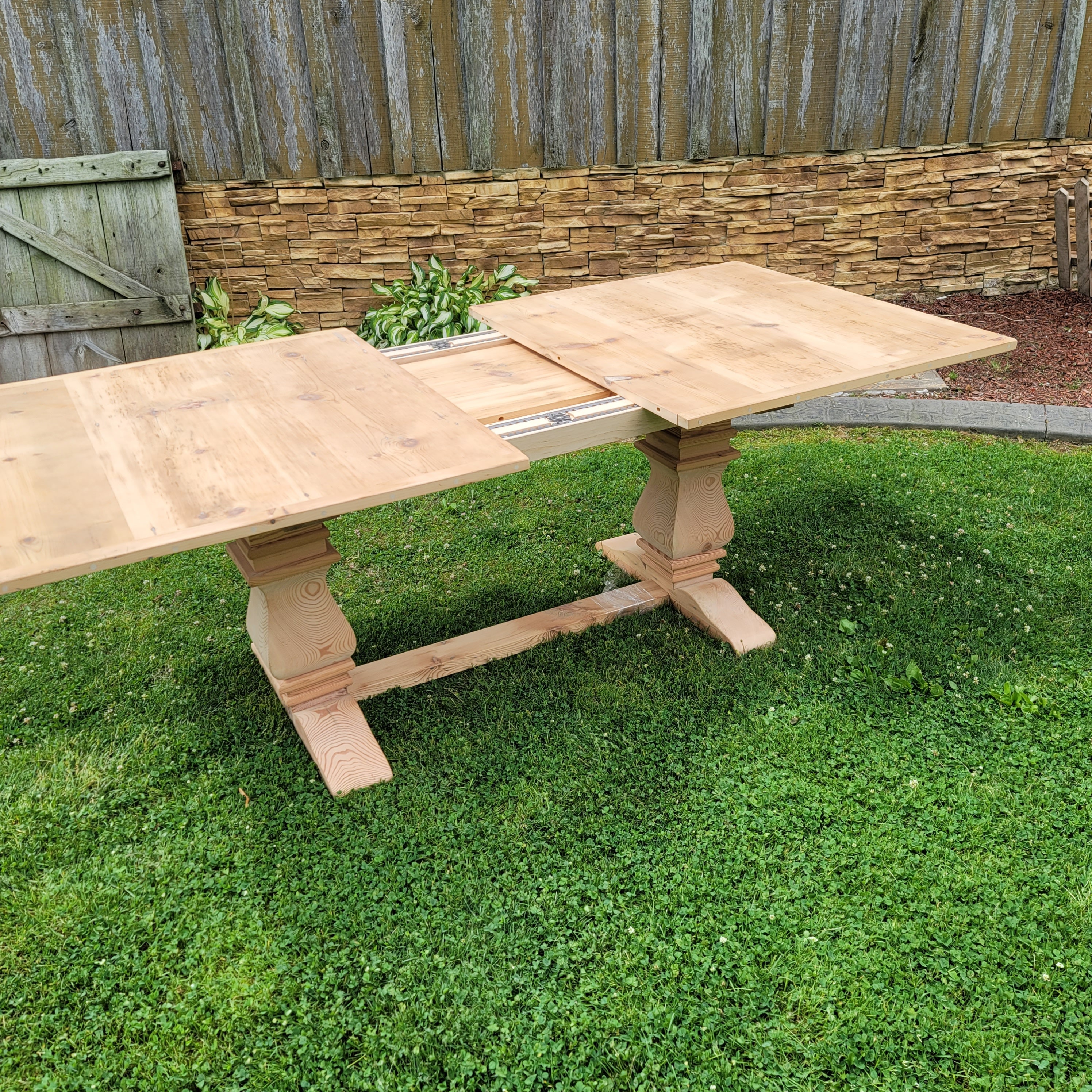 Barnwood Extension Farm Table: Reclaimed Wood Trestle Dining Table - Etsy