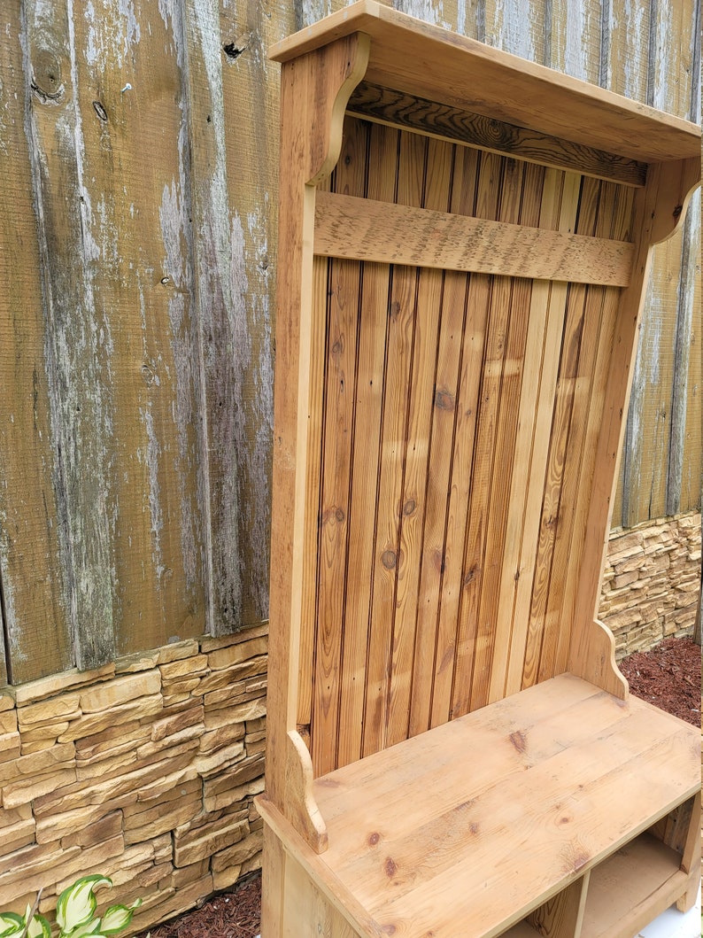 Unfinished Hall Tree Entryway Bench Hall Tree Bench Coat Etsy